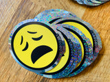 Groans 'Groany Face' shiny sparkle sticker
